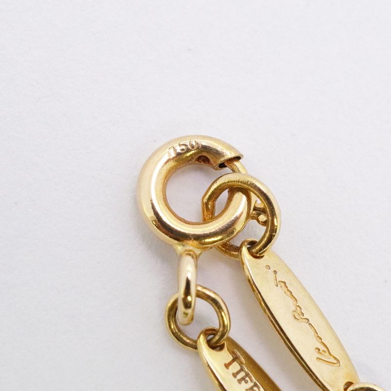 Tiffany & Co Necklace Open Heart 18K Yellow Gold Yellow Gold Nephrite Ladies