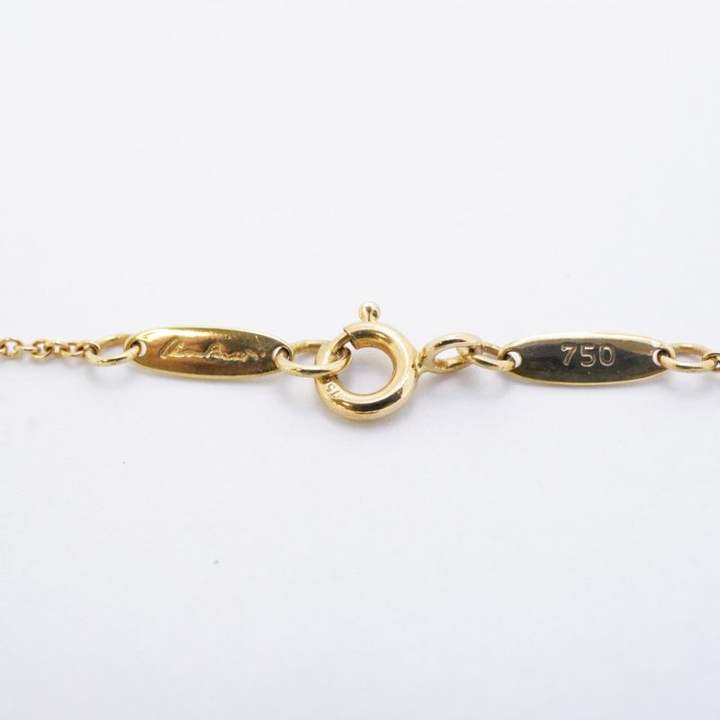 Tiffany & Co Necklace Open Heart 18K Yellow Gold Yellow Gold Nephrite Ladies