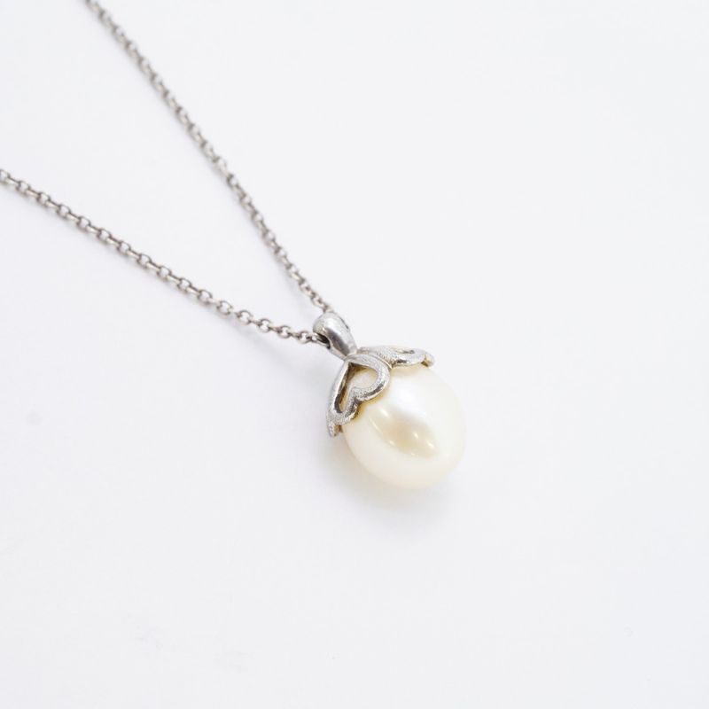 Tiffany & Co Necklace Heart Motif Silver 925 Pearl Ladies