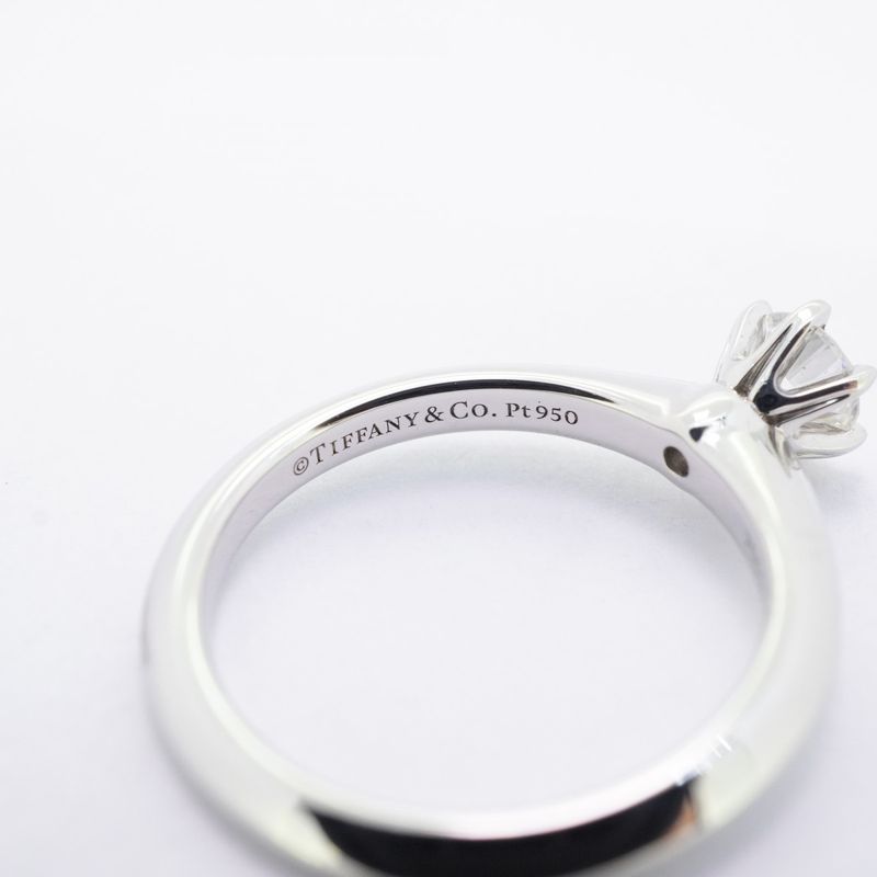 Tiffany & Co Ring Solitaire 1PD Pt950 Platinum Diamond 0.30ct 6 Ladies