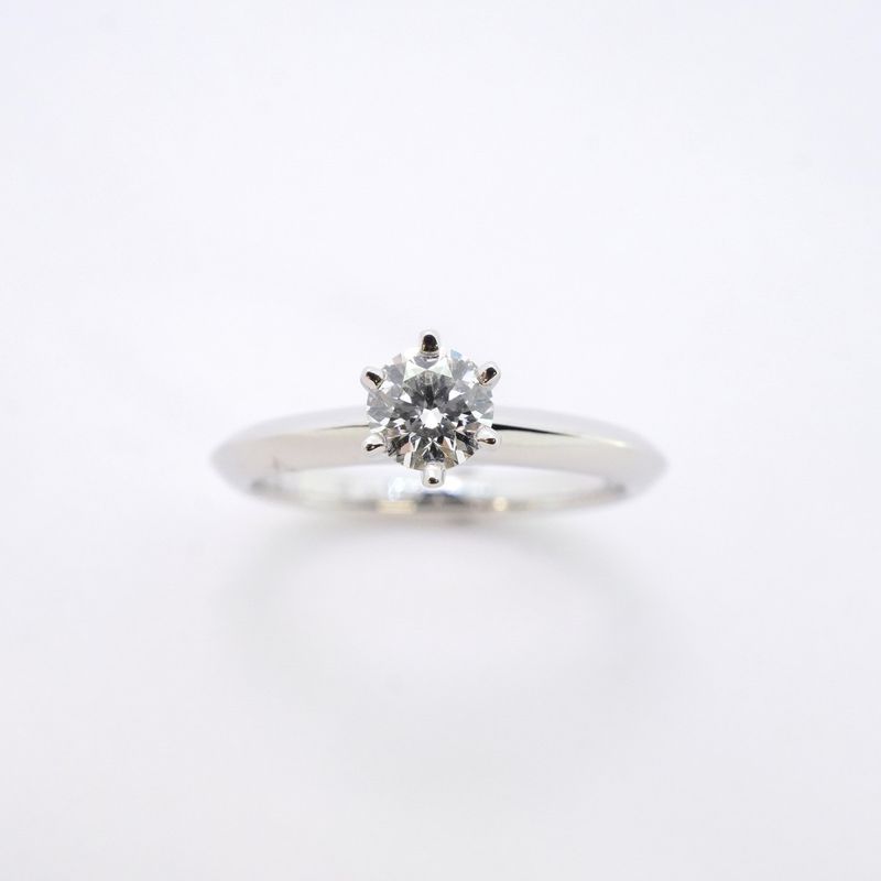 Tiffany & Co Ring Solitaire 1PD Pt950 Platinum Diamond 0.30ct 6 Ladies