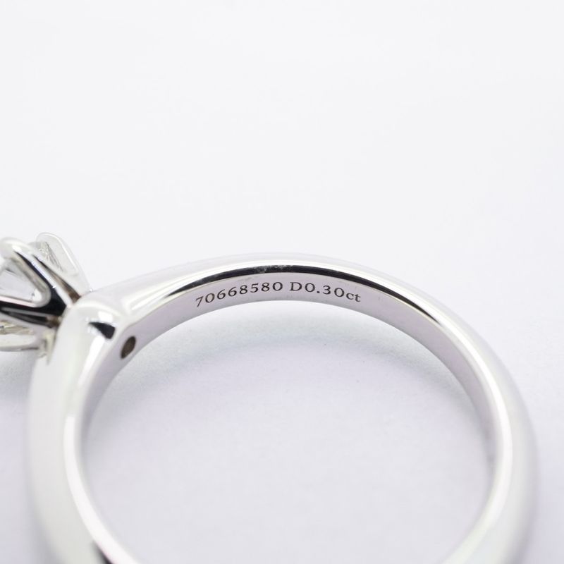 Tiffany & Co Ring Solitaire 1PD Pt950 Platinum Diamond 0.30ct 6 Ladies