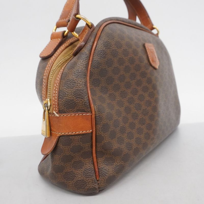 Celine Handbag Macadam PVC Brown Gold Hardware Women