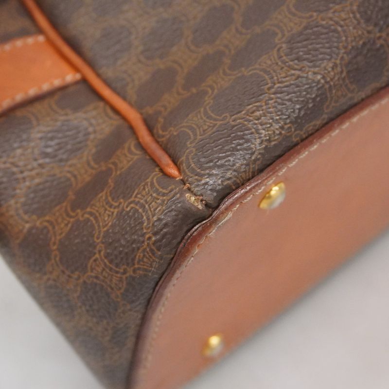 Celine Handbag Macadam PVC Brown Gold Hardware Women