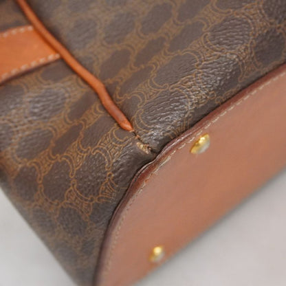 Celine Handbag Macadam PVC Brown Gold Hardware Women
