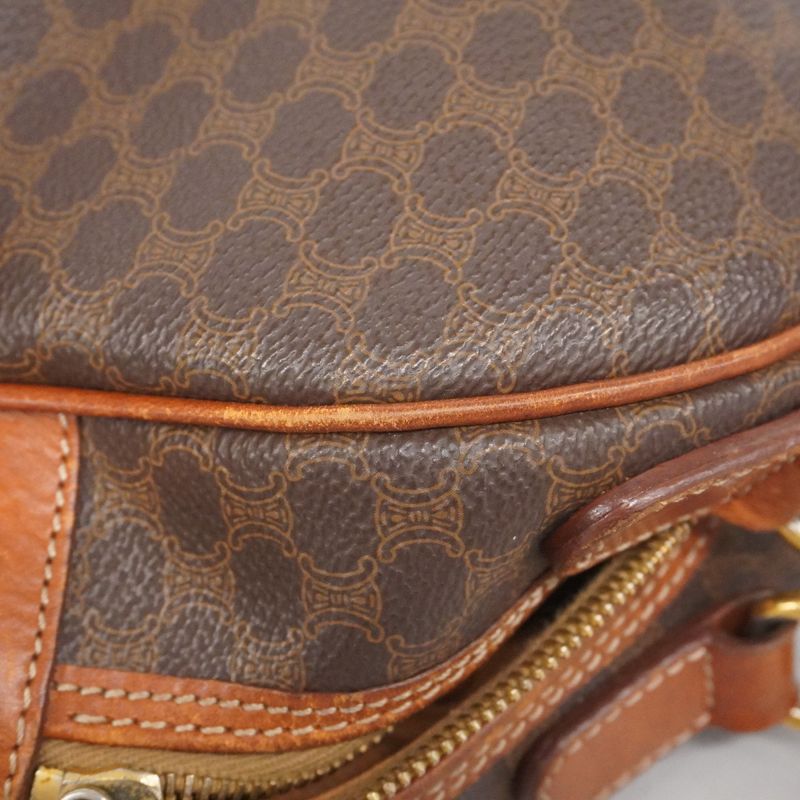 Celine Handbag Macadam PVC Brown Gold Hardware Women