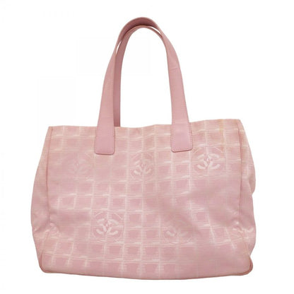 Chanel Tote New Travel Nylon Pink Chien Pan Gold Hardware Women's
