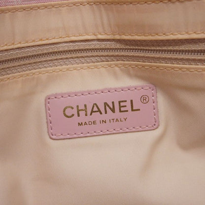 Chanel Tote New Travel Nylon Pink Chien Pan Gold Hardware Women's