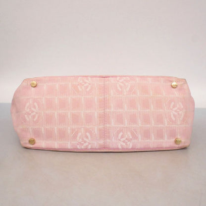 Chanel Tote New Travel Nylon Pink Chien Pan Gold Hardware Women's