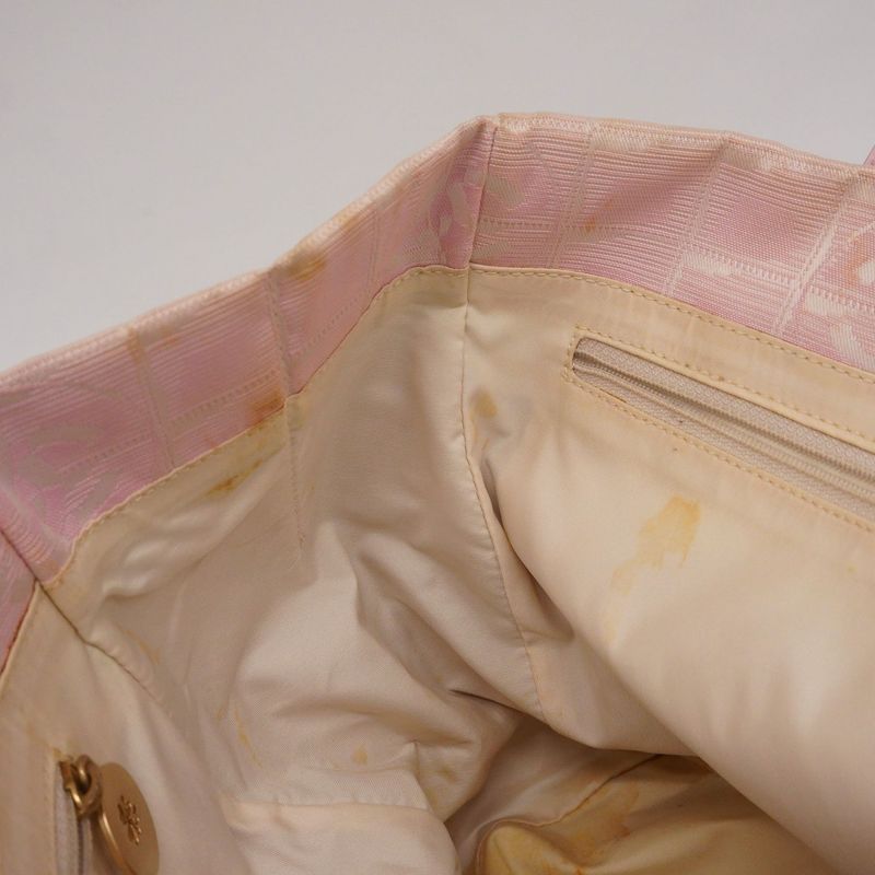 Chanel Tote New Travel Nylon Pink Chien Pan Gold Hardware Women's