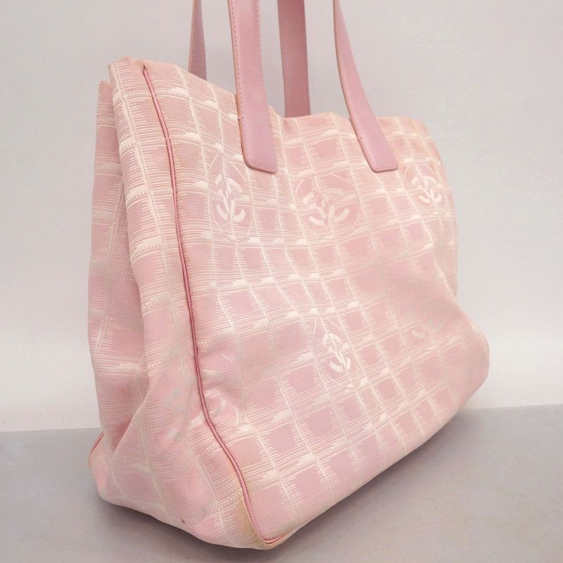 Chanel Tote New Travel Nylon Pink Chien Pan Gold Hardware Women's