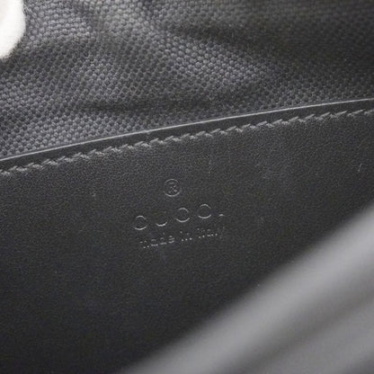 Gucci Shoulder Bag GG Marmont 634936 Leather Black Silver Hardware Women