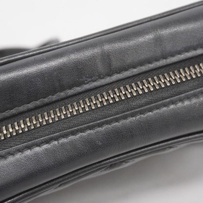 Gucci Shoulder Bag GG Marmont 634936 Leather Black Silver Hardware Women