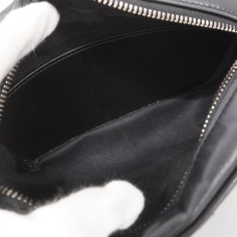 Gucci Shoulder Bag GG Marmont 634936 Leather Black Silver Hardware Women