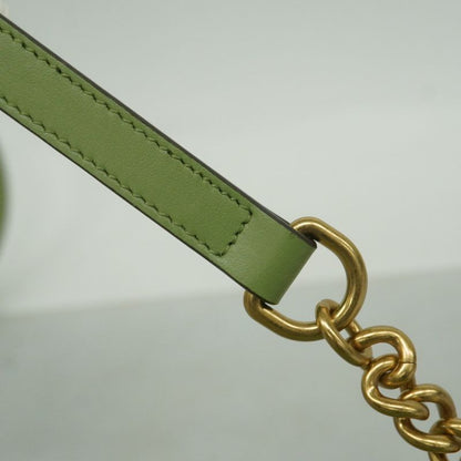 Gucci Shoulder Bag GG Marmont 447632 Leather Green Gold Hardware Women