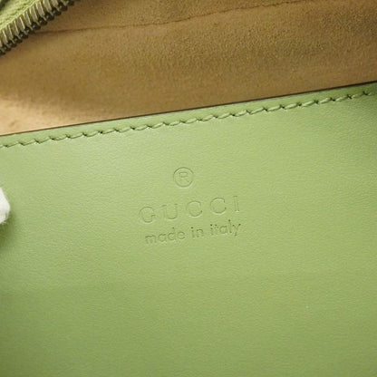 Gucci Shoulder Bag GG Marmont 447632 Leather Green Gold Hardware Women