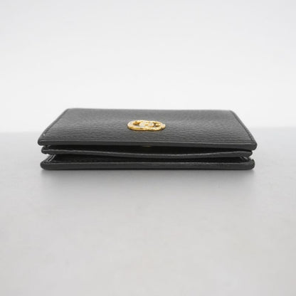 Gucci Wallet GG Marmont 456126 Leather Black Gold Hardware Women