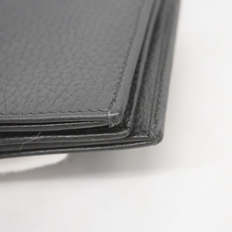 Gucci Wallet GG Marmont 456126 Leather Black Gold Hardware Women