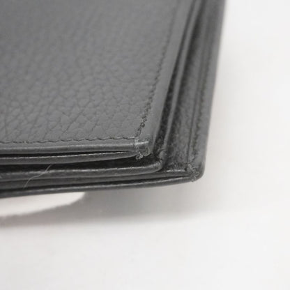 Gucci Wallet GG Marmont 456126 Leather Black Gold Hardware Women