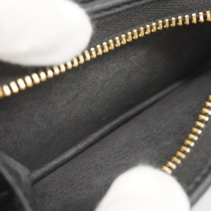 Gucci Wallet GG Marmont 456126 Leather Black Gold Hardware Women