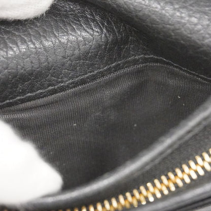 Gucci Wallet GG Marmont 456126 Leather Black Gold Hardware Women