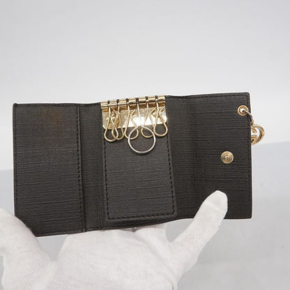 Gucci Key Case GG Supreme 212111 PVC Brown Chien Pan Gold Hardware Men Women