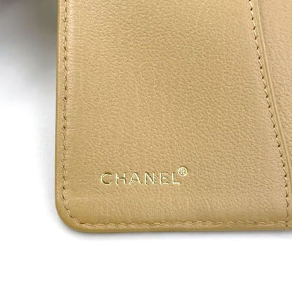 Chanel Leather Serial No 7 Leather Beige Notebook Cabas - Gold