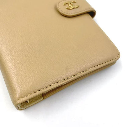 Chanel Leather Serial No 7 Leather Beige Notebook Cabas - Gold