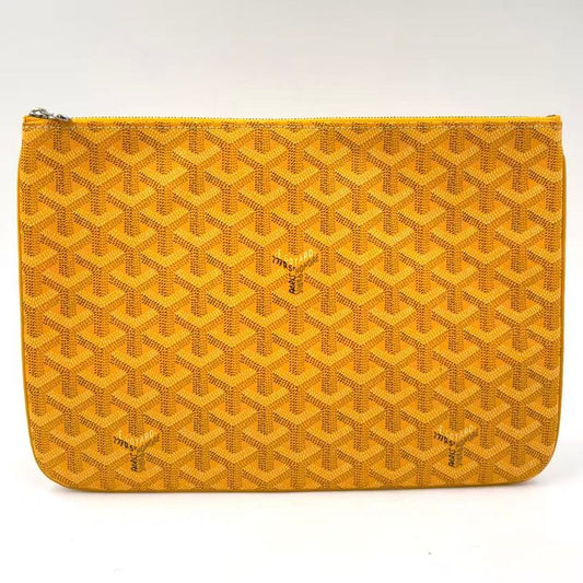 Goyard Senna Clutch Mm Leather Yellow X Multicolor Clutch Bag Silver