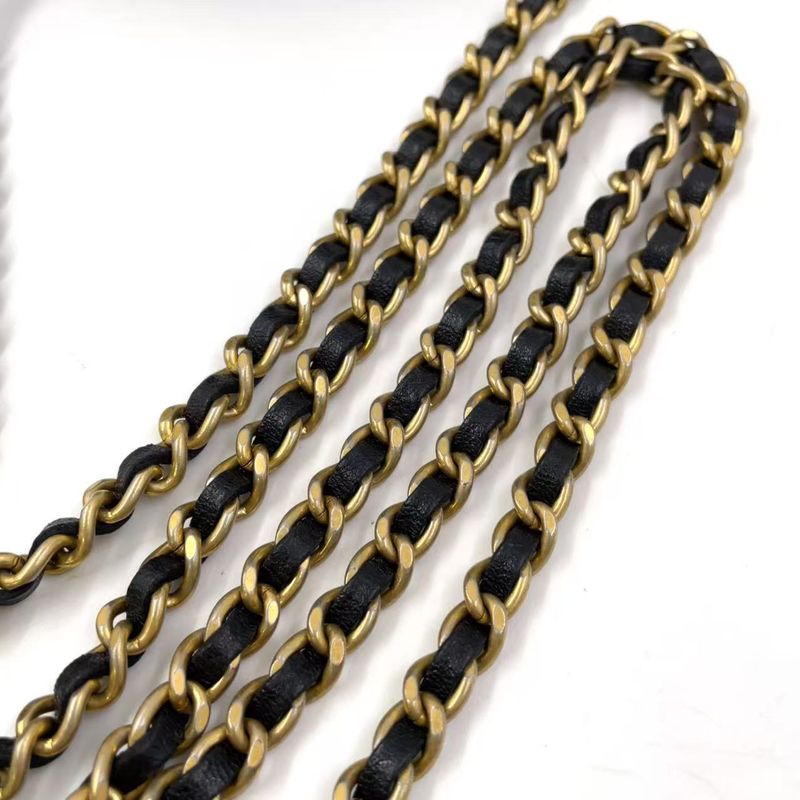 Chanel Matelasse Coco Mark Round Mini Chain Serial #23 Lambskin Black Shoulder