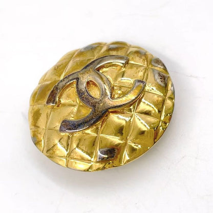 Chanel Coco Mark Matelasse GP Gold Earrings