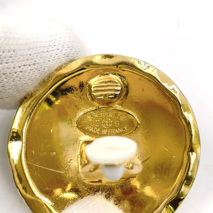 Chanel Coco Mark Matelasse GP Gold Earrings