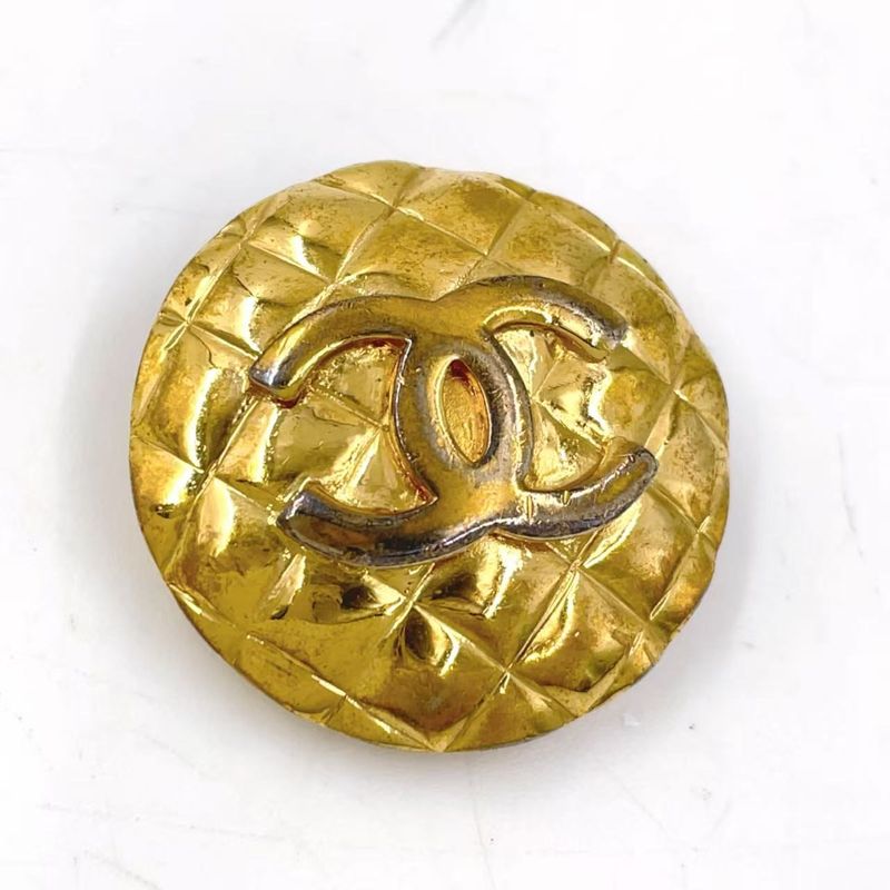 Chanel Coco Mark Matelasse GP Gold Earrings