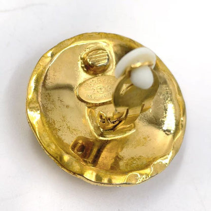 Chanel Coco Mark Matelasse GP Gold Earrings