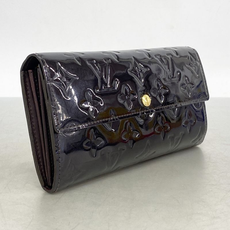 Louis Vuitton Vernis Portefeuille Sarah M93524 Amarante Women's Long Wallet