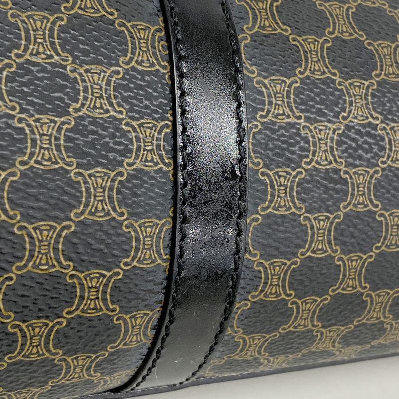 Celine Handbag Macadam PVC Black Gold Hardware Women