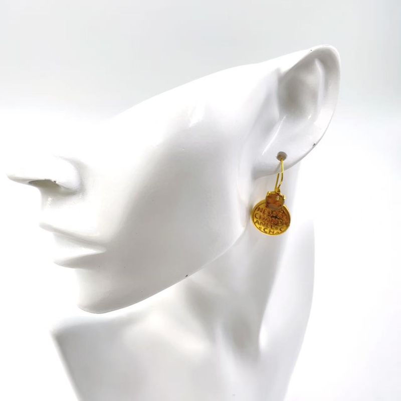 Chanel Round Wing GP Gold Earrings