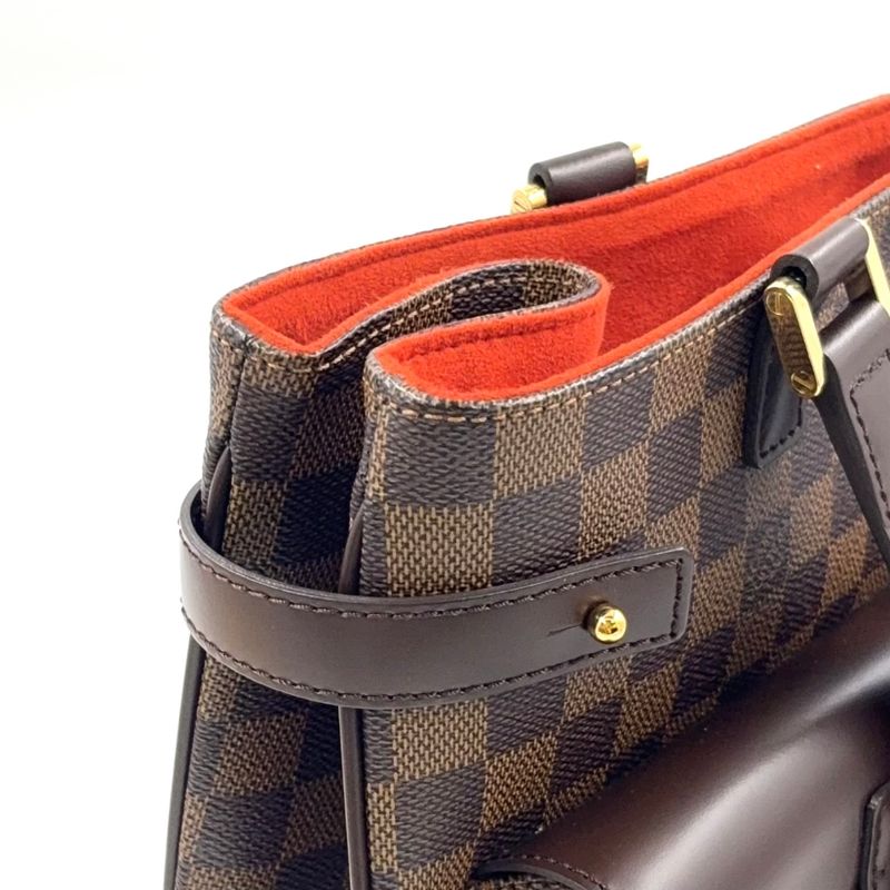 Louis Vuitton Uzès Damier Ebene Damier Ebene Leather × PVC Brown Tote Bag Gold