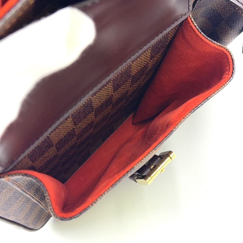 Louis Vuitton Uzès Damier Ebene Damier Ebene Leather × PVC Brown Tote Bag Gold