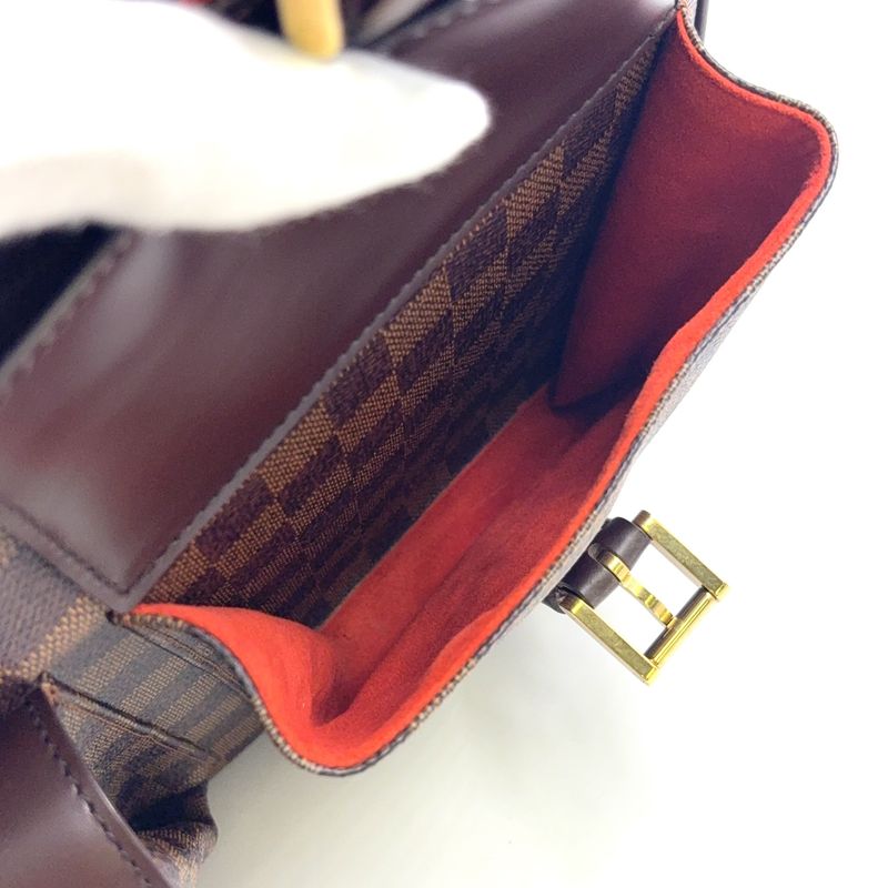 Louis Vuitton Uzès Damier Ebene Damier Ebene Leather × PVC Brown Tote Bag Gold