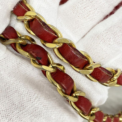 Chanel Handbag Matelasse Lambskin Red Gold Hardware Women