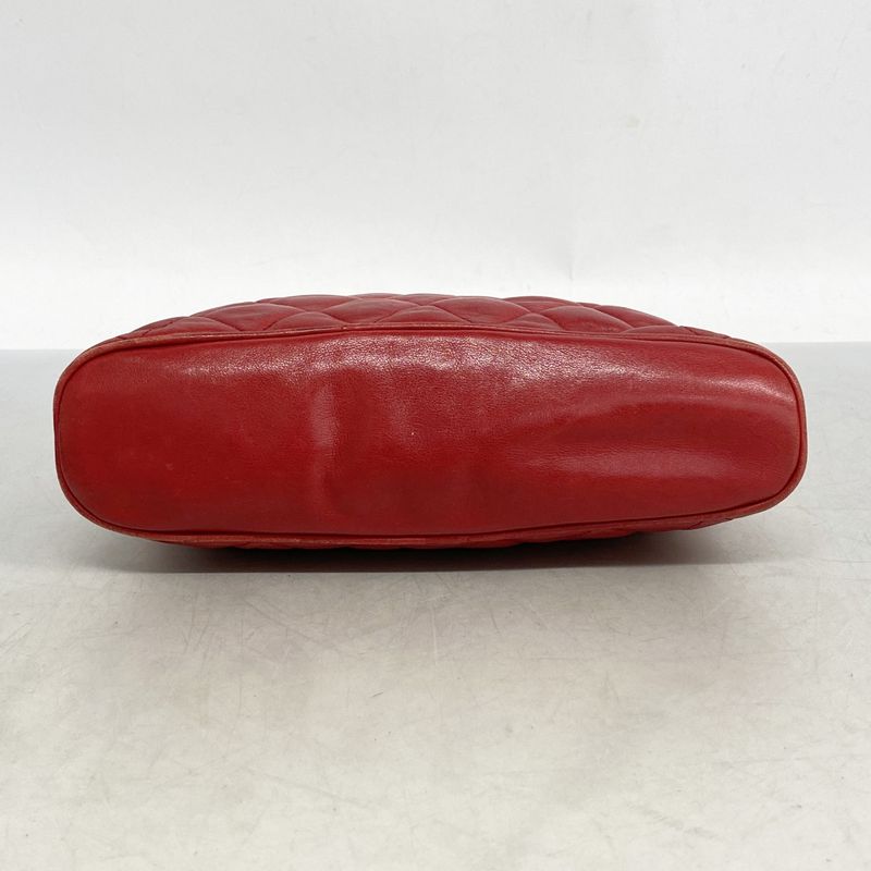 Chanel Handbag Matelasse Lambskin Red Gold Hardware Women