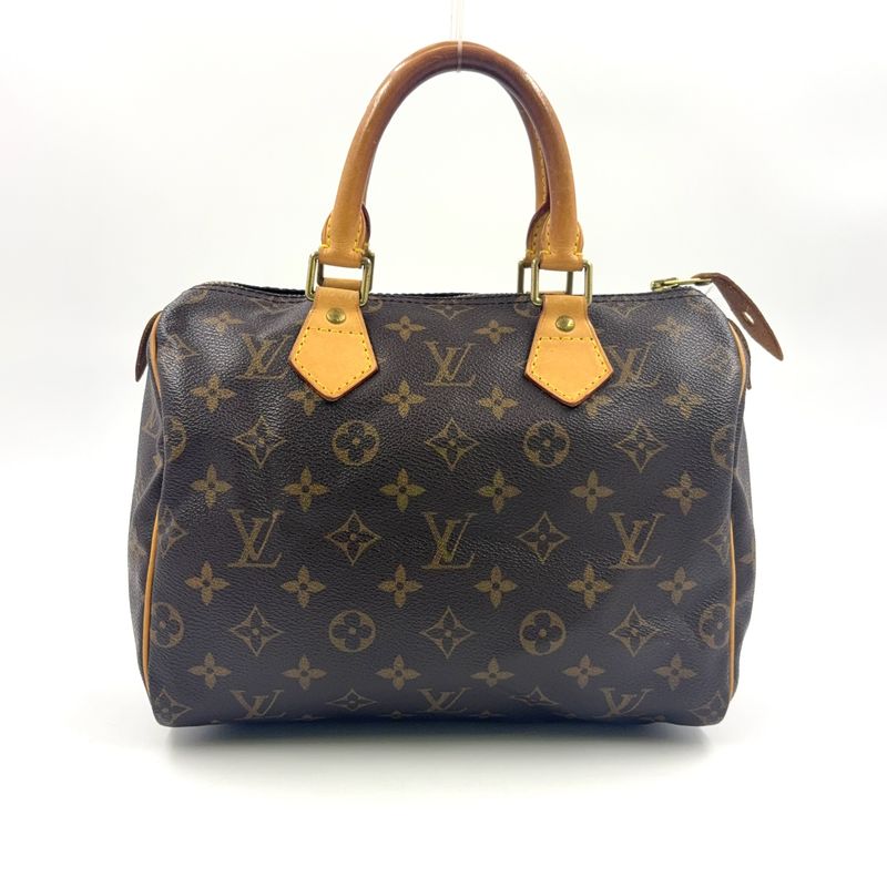 Louis Vuitton Speedy 25 Monogram Leather X PVC Brown Handbag Gold M41528