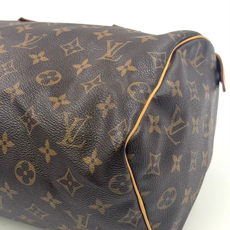 Louis Vuitton Speedy 25 Monogram Leather X PVC Brown Handbag Gold M41528