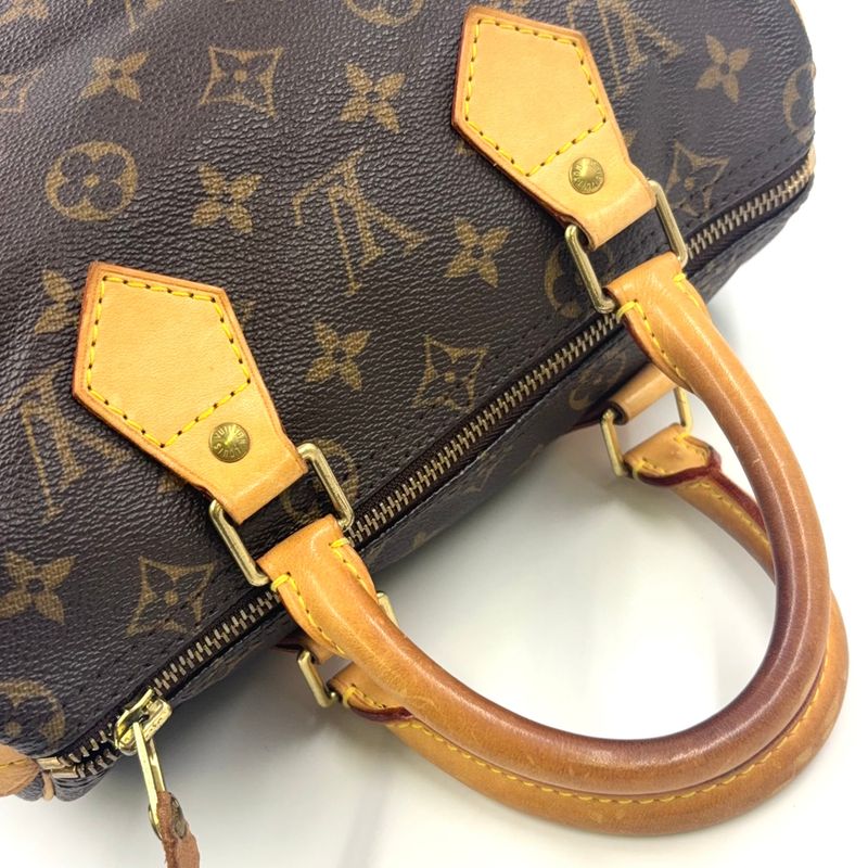 Louis Vuitton Speedy 25 Monogram Leather X PVC Brown Handbag Gold M41528