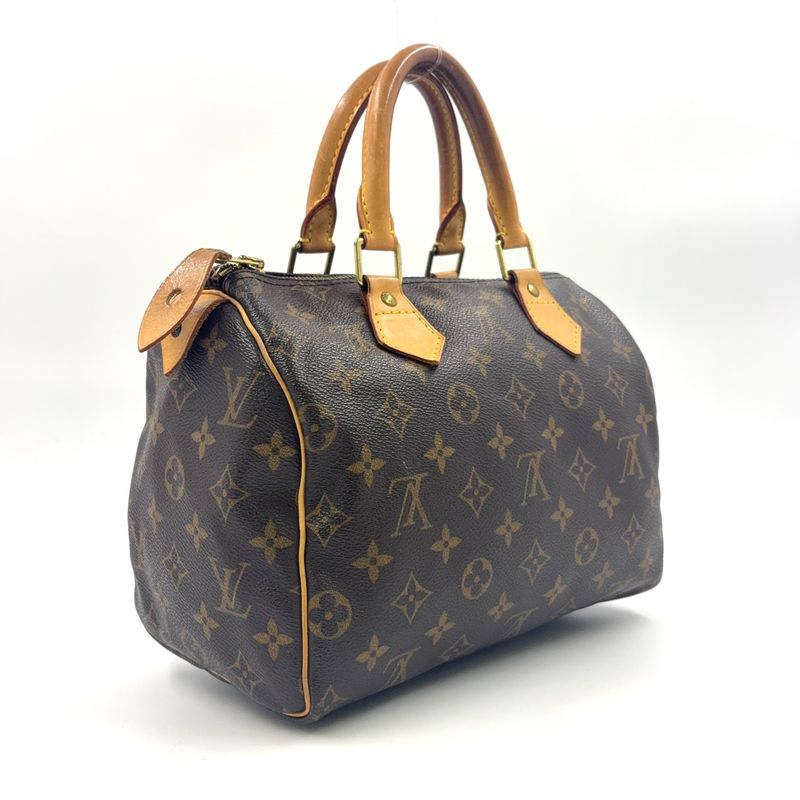 Louis Vuitton Speedy 25 Monogram Leather X PVC Brown Handbag Gold M41528