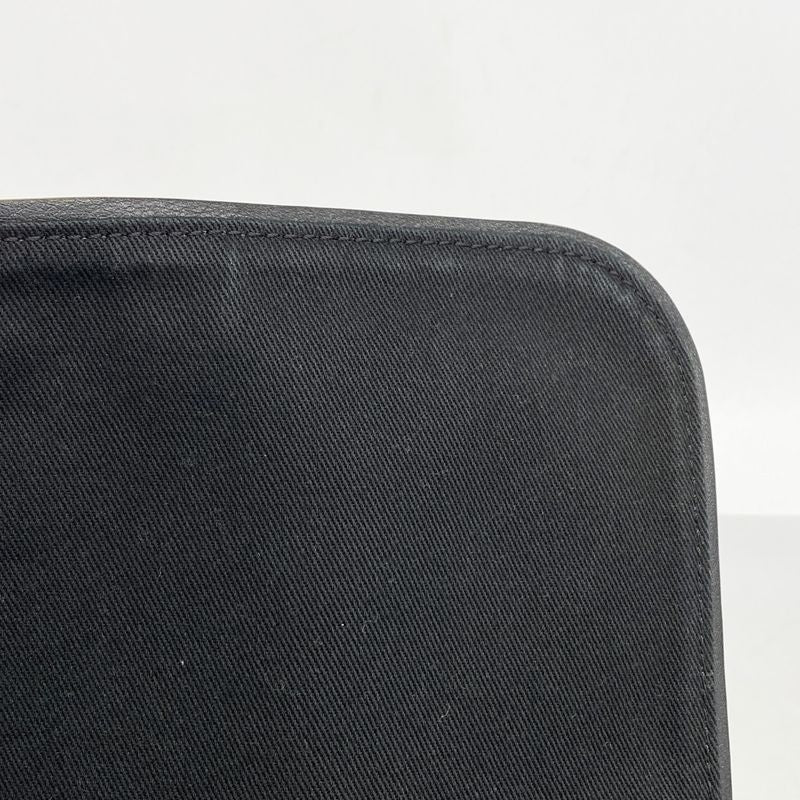 Celine Shoulder Bag Macadam Canvas Black Silver Hardware Women