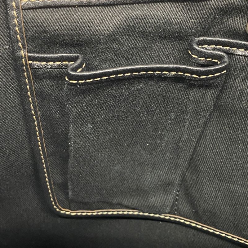 Celine Shoulder Bag Macadam Canvas Black Silver Hardware Women