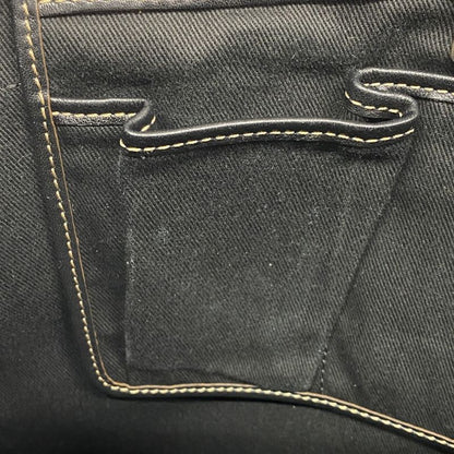 Celine Shoulder Bag Macadam Canvas Black Silver Hardware Women