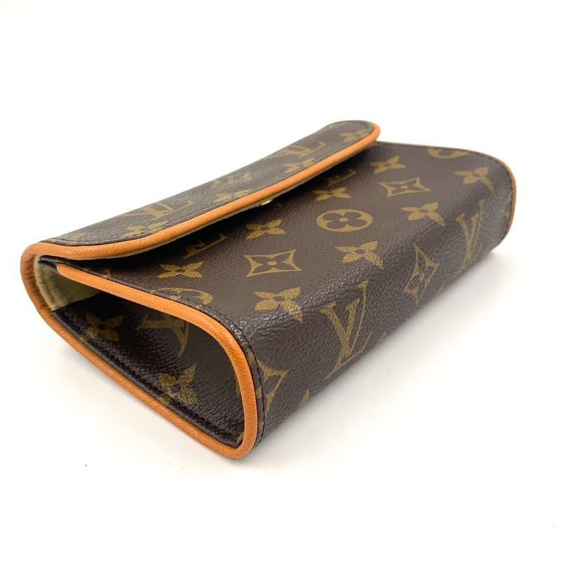 Louis Vuitton Pochette Twin PM Monogram Leather × PVC Brown Shoulder Bag Gold